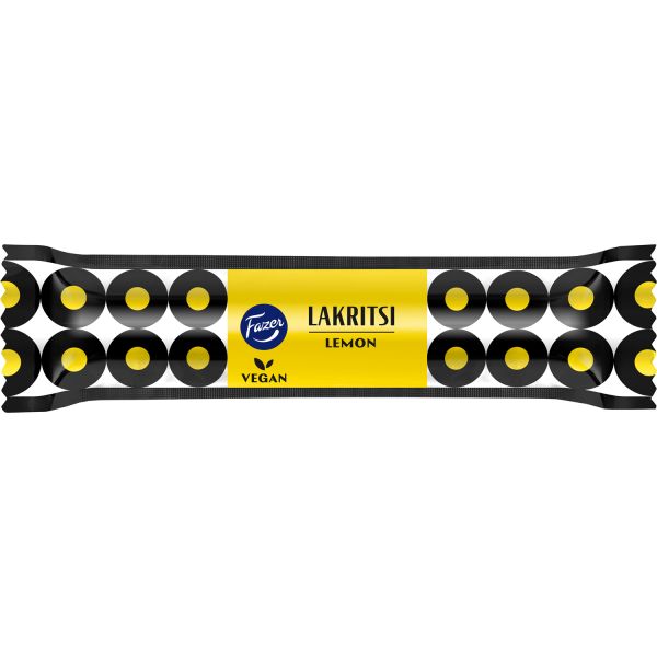 Fazer Lakritsi Lemon Stange , Lakritz mit Zitronenfüllung 20g